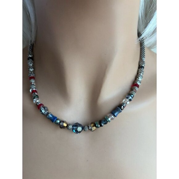 Brighton Soho Pure Silver Plate Crystal Necklace Multi Colors. - Picture 1 of 7